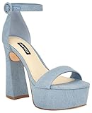 Nine West Women's Ivana7 Platform Heel, Light Denim 450, 7