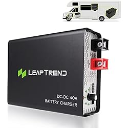 Cargador Solar 12 Voltios Leaptrend 40A DC a DC Cargador de batería 12V para baterías de Litio Lifepo4, AGM, Cargadores a Bordo 40 Amp 12 voltios para automóvil, Marino, RV, Barco, Furgoneta, Remolque de Viaje
