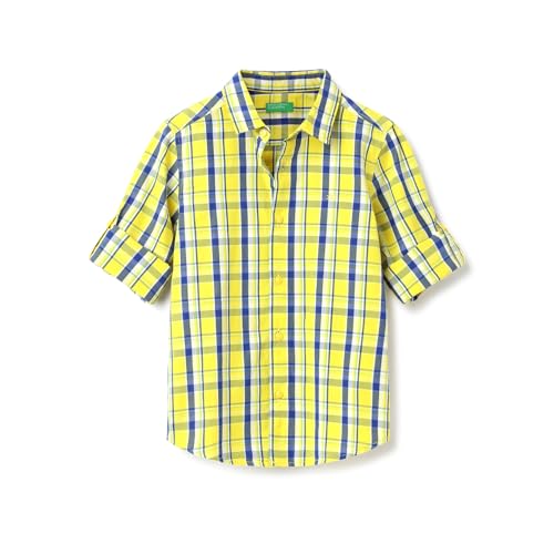 Image of United Colors of Benetton Men Cotton Blend Striped Regular Fit Shirt