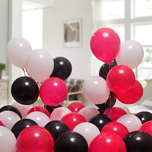 Image of 300 Pack Red Black White Balloons 100 of each of the 3 colors 12 inch Red White Black Latex Party Balloon Bulk for Various Party Events Decorations