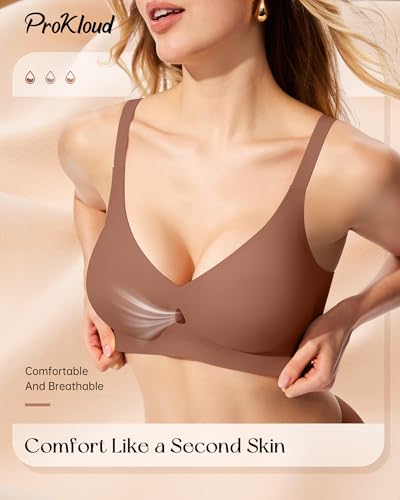 Image of ProKloud Bras for Women No Underwire Wireless Full Coverage Jelly Bras | Seamless Push Up Bralettes Support T-shirt Bra,Comfortable Everyday Bra,Water Drop Design