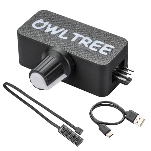 Image of 4 Pin 12V PWM Fan Controller with Type C USB Power Cable and 4Pin 5 Way PWM Fan Splitter Hub,PWM Fan Speed Controller with 15-18W, 1.2-1.5A Output, 5V Input