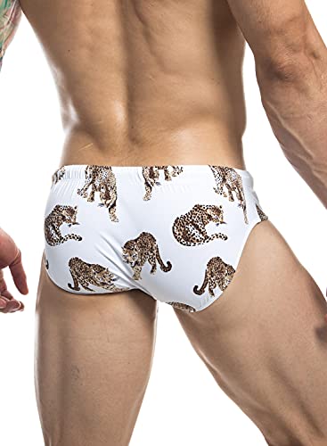 MIZOK Mens Swim Brief Swimwear Pad Bathing Suit Printed Sexy Bikini Swimsuit3