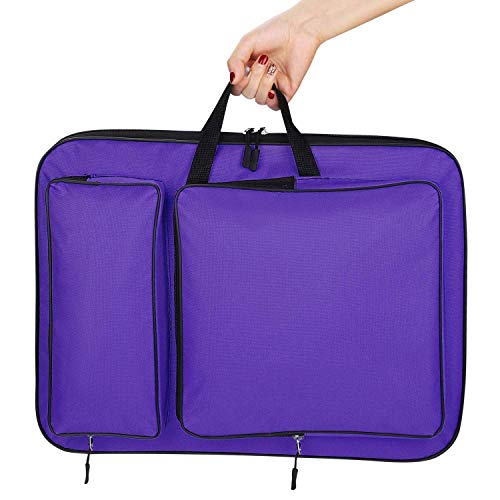 Image of haozaikeji A3 Artist Portfolio Carry Case Bag Portable Waterproof Canvas Shoulder Bag Painting Pad Backpack for Sketching Painting Art Supplies with Shoulder Straps & Carry Handle