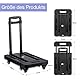 Meisax Sackkarre Klappbar mit 2 elastischen Seilen, 6 Rädern Faltbare Transportkarre, 200 kg Tragkraft Klappbar Transportkarre, Transportkarren Handwagen, für Gepäck, Reisen, Einkaufen, Umzug und Büro