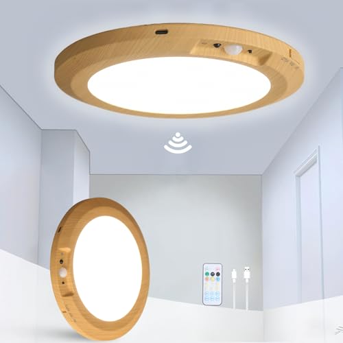 Deckenleuchte mit Bewegungsmelder und Fernbedienung, 7000mAh Aufladbar...