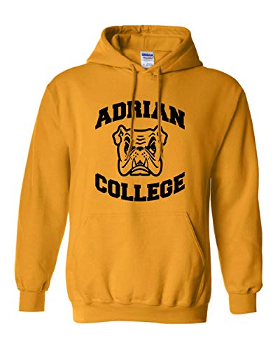 CreateMyTee Adrian College Stacked Black Logo Unisex Hooded Sweatshirt - Adrian Bulldogs Apparel