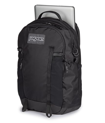 Image of JanSport 28L All Around Pack - 15 inch Laptop Sleeve, Black | Versatile Rucksack w /Hydration Sleeve, Reflective Accents & Safety Whistle