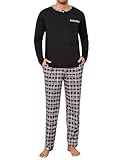 Ensemble de Pyjama Homme en Coton à Manches Longues: Confectionné dans un tissu doux et respirant, il procure une agréable sensation sur la peau sans provoquer de chaleur excessive, même après de longues heures de port. Les manches longues conviennent parfaitement aux soirées plus fraîches, apportant chaleur et confort.