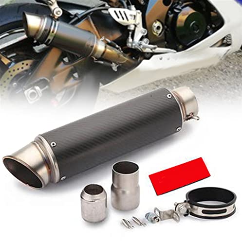 Tuyau d'échappement carbone 60mm avec réducteur amovible pour gain de poids moto