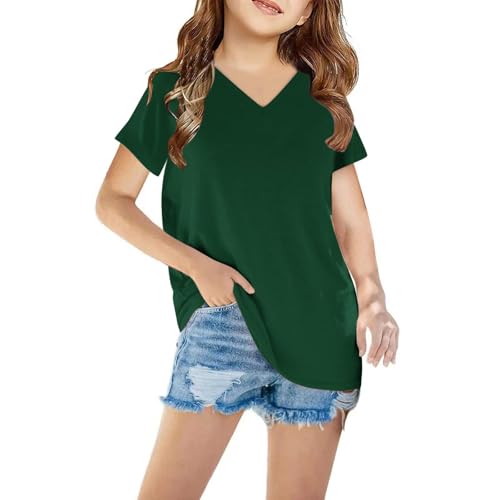 Girls Short Sleeve T Shirts Kids Summer V Neck Tops Boys Girls Outdoor Athletic Casual Loose Fit Shirt Lightweight3