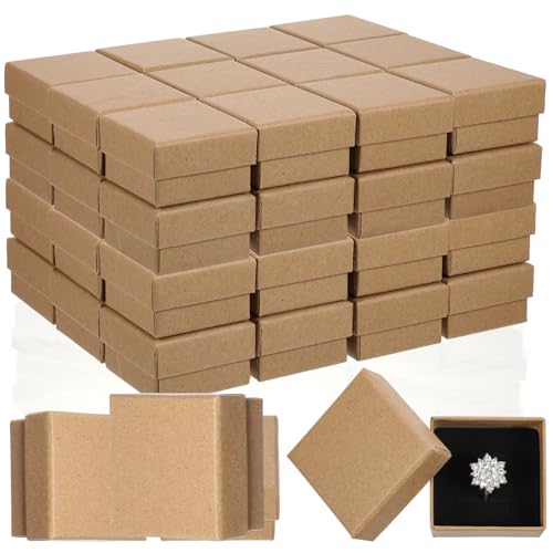 SHENLIU 72 Pack Ring Box Jewelry Gift Boxes 2x2x1.2 Inch