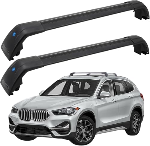SYDSZ Cross Bar Roof Rack Fit for BMW X1 F48 2016 2017 2018 2019 2020 2021, Flush Side Rails, Heavy Duty Aluminum Roof Cross Bars Rooftop Luggage Rack, Ski Rack for car roof