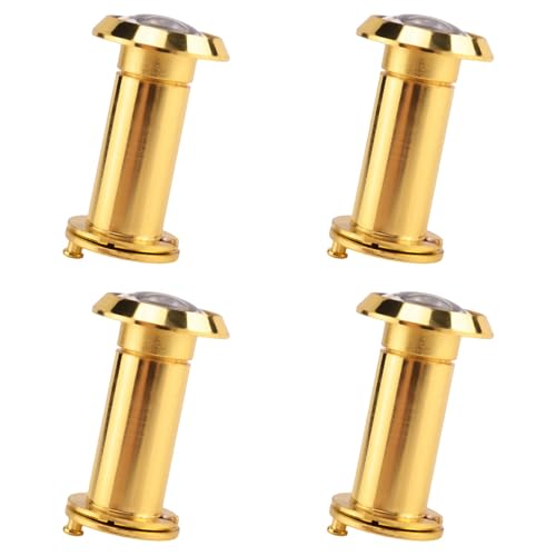 Xiniy 4X Mirilla de Seguridad RetráCtil de 200 Grados de 36-58 mm Mirilla Mirilla Mirilla + Cubierta, Dorada