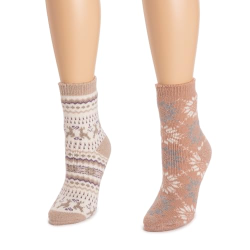 MUK LUKS Women's 2 Pair Pack Crew Heat Retainer Socks2