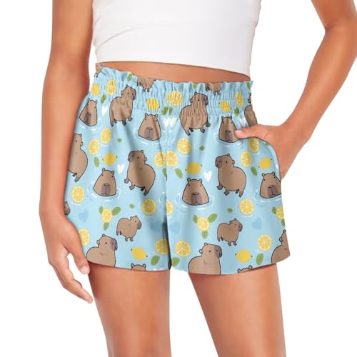 Coloranimal Girls Shorts Athletic Shorts for Kids Running Shorts High Waisted Girls Sports Shorts Causal Workout Shorts