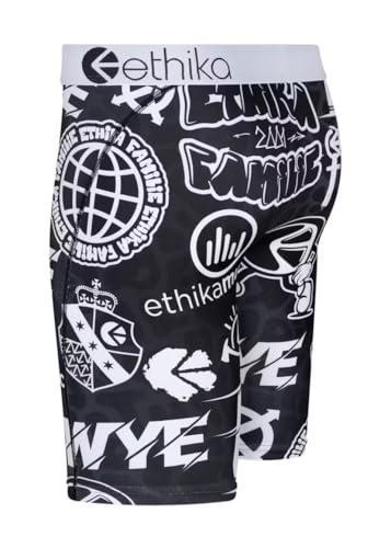 Ethika Men’s Boxer Brief, Knee Length, 4-Way Stretch Performance Underwear with Graphic Prints – Cartoon2