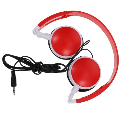 GALPADA Auriculares Supraaurales Infantiles Plegables Cable, Color Vino Tinto, Compatibles Móvil y Ordenador, Sonido Estéreo para Escuela y Viajes, Auriculares Cómodos y Resistentes