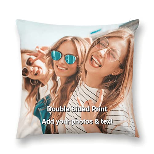 Kissen mit Foto. Fotokissen. Doppelseitiger Druck (45 x 45 cm) Fotokissen mit Bild/Text, für Geburtstag, Muttertag, Weihnachten Geschenk Cover