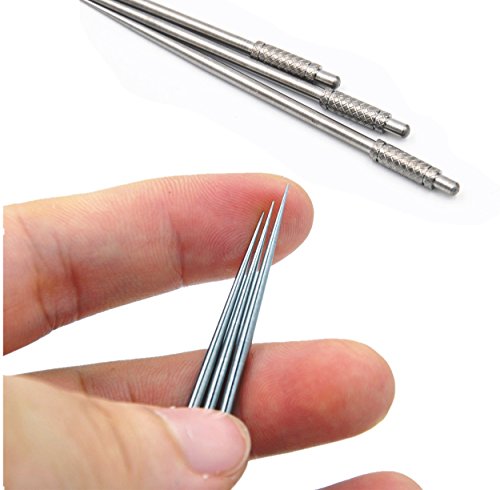 3Pcs Titanium Milled Toothpick+1Pc Ti Holder Key Chain Pendant W/ Mini Ring #TOP3