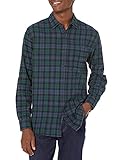 Amazon Essentials Men's Regular-Fit Long-Sleeve Flannel Shirt (Available in Big & Tall), Black Wash Plaid, X-Large