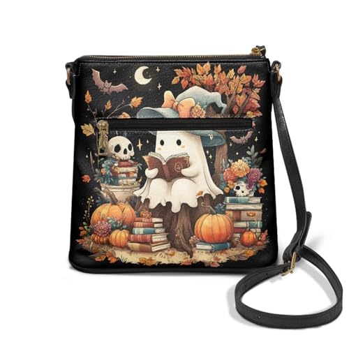 GIFTPUZZ Women Shoulder Bag Crossbody Satchel Ladies Tote Travel Purse 10 Inch Leather Purse for Halloween2