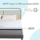 Bedstory Topper 140 x 190 cm, Höhe 10 cm, französische Matratzenauflage aus Memory-Schaum mit Gel, Matratzenauflage mit 4 elastischen Ecken, abnehmbar und waschbar