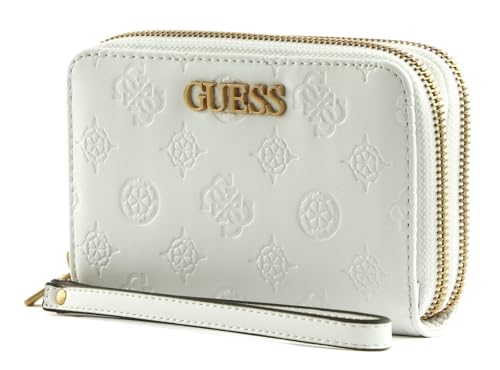 GUESS Geva SLG Medium Zip Around Wallet White Logo