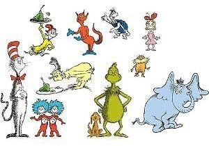 New Art DR SEUSS 22 BiG Wall Stickers CAT HAT Room Decor Decals Party Decorations NEW
