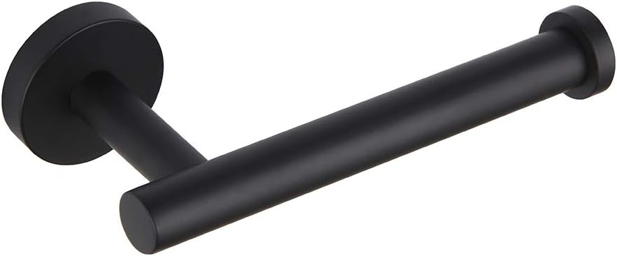 GERZ Bathroom Toilet Paper Holder SUS 304 Stainless Steel Matte Black Tissue Paper Roll Holder Wall Mount (Black) Thumbnail