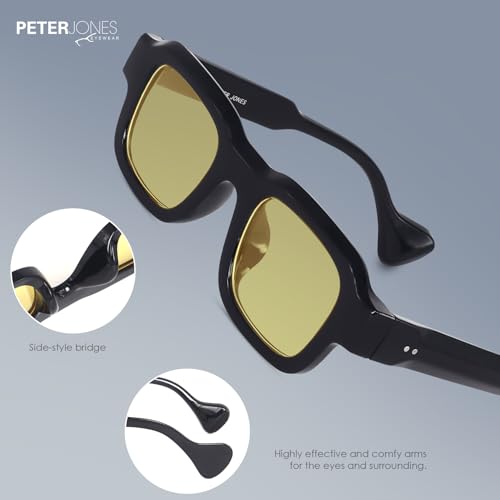 Image of Peter Jones Lenses Unisex Broad Frame Square UV /UB Protected Non-Polarized Sunglasses Medium (3809)