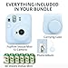 Fujifilm Instax Mini 12 Instant Camera Pastel Blue and Fuji Film Value Pack (60 Sheets) Bundle with Sturdy Tiger Accessories, Carrying Case, Photo Album 64 Pockets
