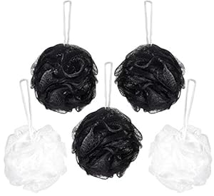 BRUBAKER Cosmetics 5x Peeling Badeschwamm Schwarz/Weiß