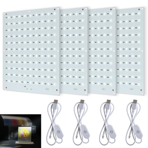 4PCS CMYK Lithophane LED Backlight Board Kit Compatible with Bambu lab A1/A1 mini/P2S/X1C/H2D 3D Printers PCB Light Replacement Kit with USB power cable and Connection Cable for 3D Printed Photo Model