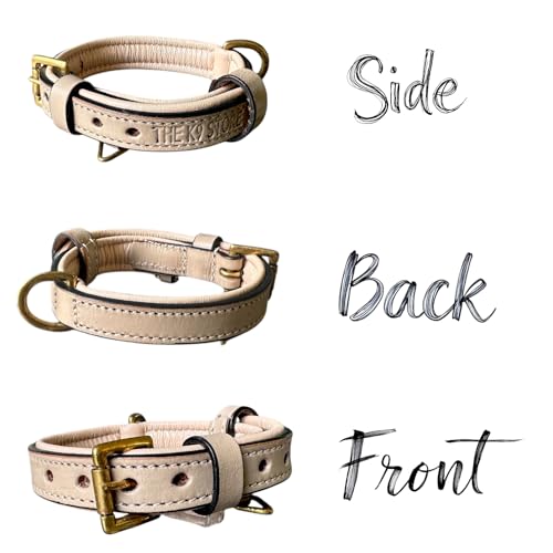 Image of High Graded Premium Leather Dog Collar- Dog Collar for Large Dogs, Dog Collar for Med, Dog Collar Belt (Grey, Size Neck - Small (11.5-14.5 Inch)