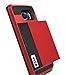 Galaxy S6 Edge Case, Anuck Galaxy S6 Edge Wallet case [Anti Scratch][Heavy Duty][Card Pocket] Dual Layer Shockproof [Soft Rubber Bumper] Hybrid Protective Card Case for Samsung Galaxy S6 Edge - Red