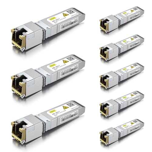 Image of 10Gtek ๐ญ.๐ฎ๐ฑ /๐ฎ.๐ฑ /๐ฑ /๐ญ๐ฌ๐-๐ง ๐ฆ๐๐ฃ+ ๐๐ผ ๐ฅ๐๐ฐ๐ฑ, CAT.6a Copper Transceiver, Auto-Negotiation SFP+ Ethernet Module, up to 30-Meter, for Cisco SFP-10G-T-X, Netgear, Pack of 8