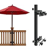 Finderomend Deck Umbrella Mount, Easy Install and Move Outdoor Patio Umbrella Holder (Grille/Post) for Sail Shade Pole/Flagpole/String Light Pole Save Space on Deck