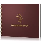 AKONEGE Accounting Ledger Book for Small Business Bookkeeping & Personal Use, Horizontal Expense ...
