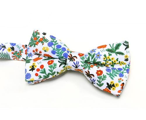 Image of Colorful Fun Pattern Pre-Tied Bow Tie Mens Floral Space Adjustable Bowtie