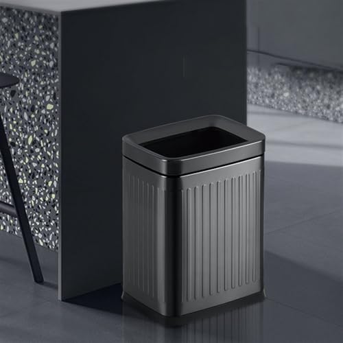 Papelera de baño de acero inoxidable con 2.6 galones de capacidad y diseño delgado 8