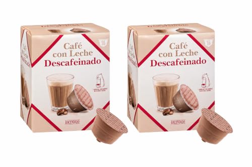 Café Con Leche Descafeinado en Cápsulas Hacendado (compatible con Dolce Gusto) 16 Cápsulas - Pack 2