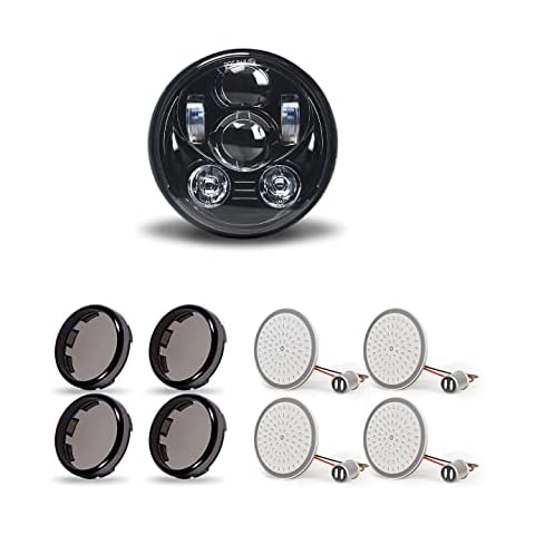 5.75" headlight and Front 1157 + Rear 1156 turn signal set combo set for Harley Davidson Sportster Dyna etc Cover