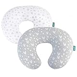 Nursing Pillow Cover 2 Pack Compatible with Boppy Pillow, 100% Jersey Cotton with Large Zipper Super...