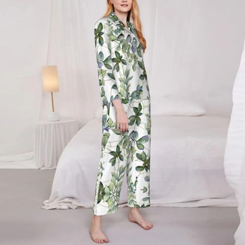 Pyjama 2 pièces vert eucalyptus pour des soirées cocooning
