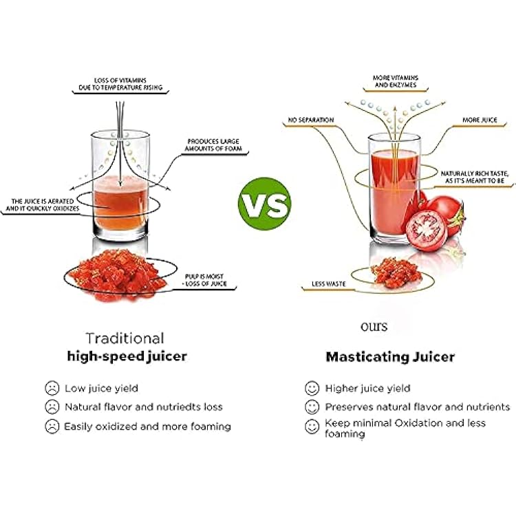 Juicer Machine,Slow Juicer Higher Nutrients and Vitamins Cold Press Juicer Machine for Fruit and Vegetable Components