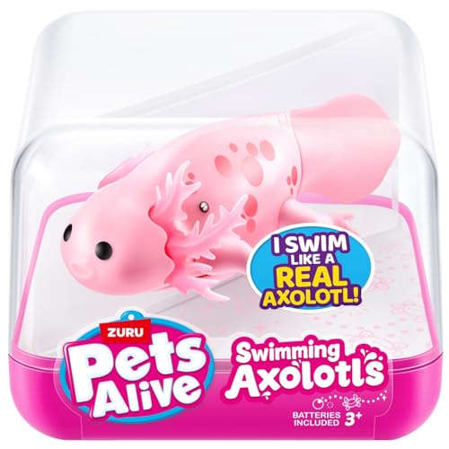 Axolotl nadador Pets Alive rosa el regalo ideal para fiestas de cumpleaños