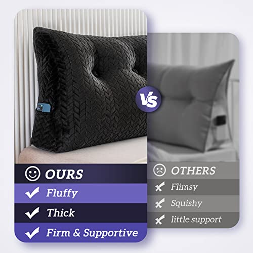 Territrophy Triangular Wedge Headboard Pillow Large Bolster Bed Rest Reading Pillow Backrest Positioning Support Bolster Cushion With Removable Cover #TOP5