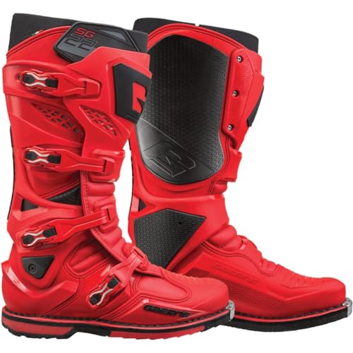 Gaerne Botas de motocross SG 22, color rojo, talla 41