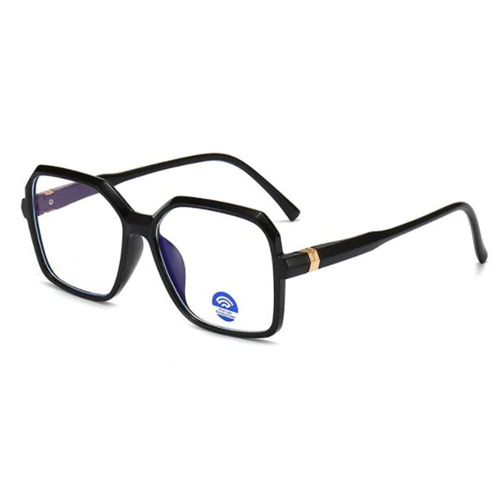 Khaki Anti-blue Light Literary Youth Glasses Square Large Frame Anti-computer Radiation Comfortable Frame Glasses Bright Black